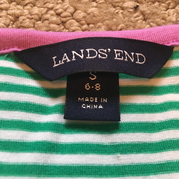 Lands' End Striped T-Shirt Dress with Rope Tie - Picture 5 of 5